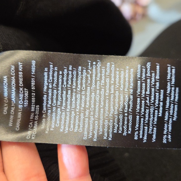 Nwt 1X Only Carmakoma Chic Black Long Sleeve Midi Dress Streach - Picture 13 of 14